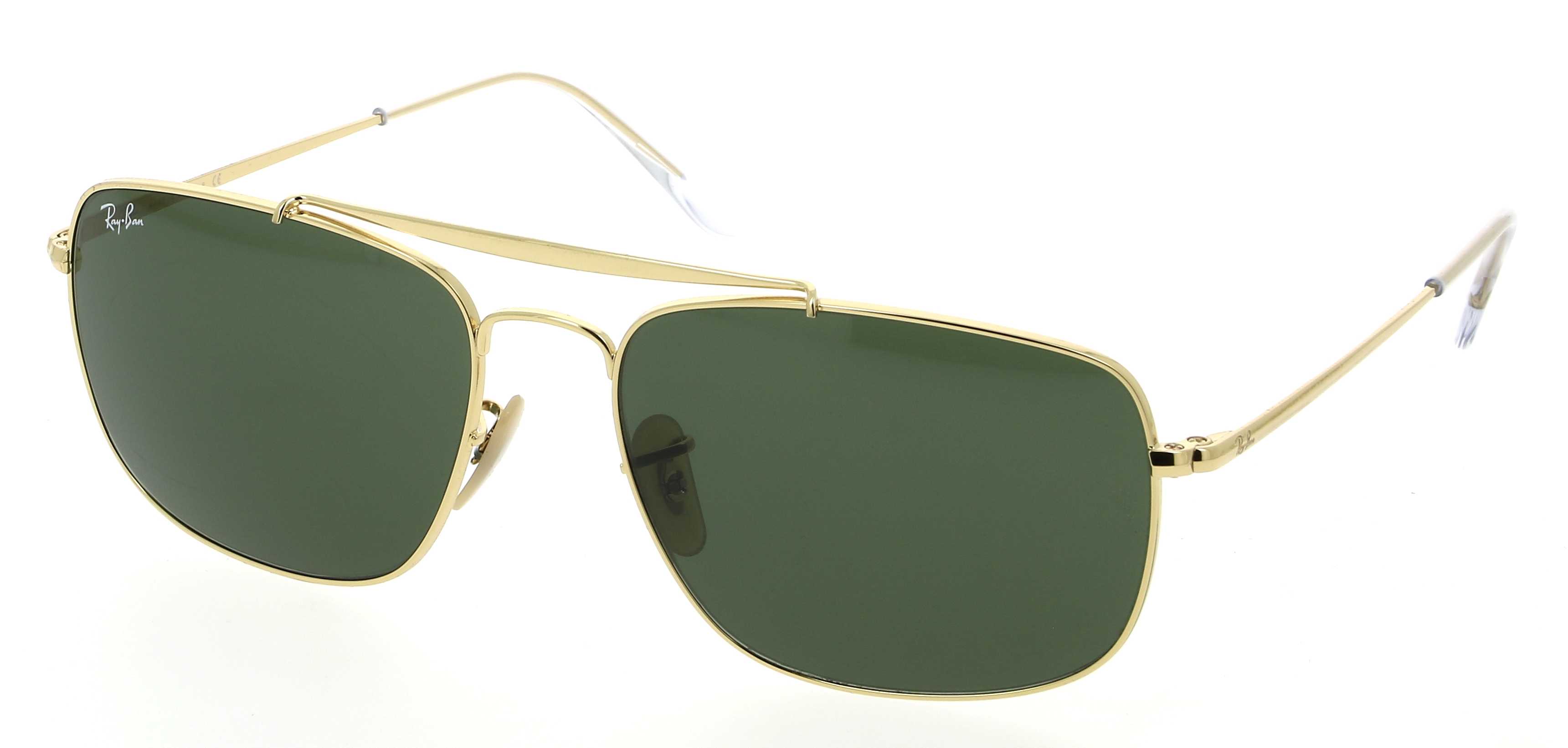 Sunglasses RAY-BAN RB 3560 001 The Colonel 61/17 Man Doré rectangle frames  Full Frame Glasses Vintage 61mmx17mm 128$CA